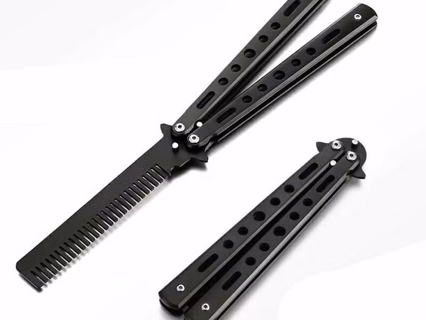 Bıçaq formasında qatlanan məşq darağı (butterfly/ balisong tipli) -