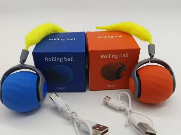 Məhsul: Avtomatik “Rolling Ball” pişik oyuncağı - Rənglər: mavi və
