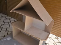 Quş evi – MDF materialdan - İki mərtəbəli konstruksiya, üstü üçbucaq — 1. fotó