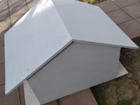 Ağ rəngli taxta it evi - Material: möhkəm taxta lövhələr, xaricə — fotografija 1