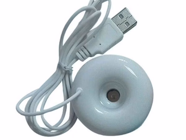 Увлажнитель воздуха от USB - Пончик, белый Использовать аксессуар
