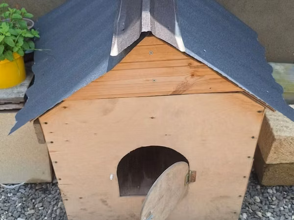 Taxta it evi / heyvan üçün açıq hava evi - Material: qalın faner və