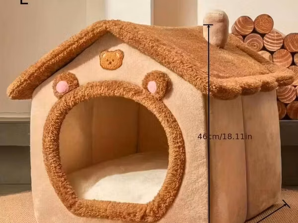 🐻 Pişik və Kiçik İtlər üçün İsti və Rahat Ev – Sevimli Dizayn 🐶 Ev
