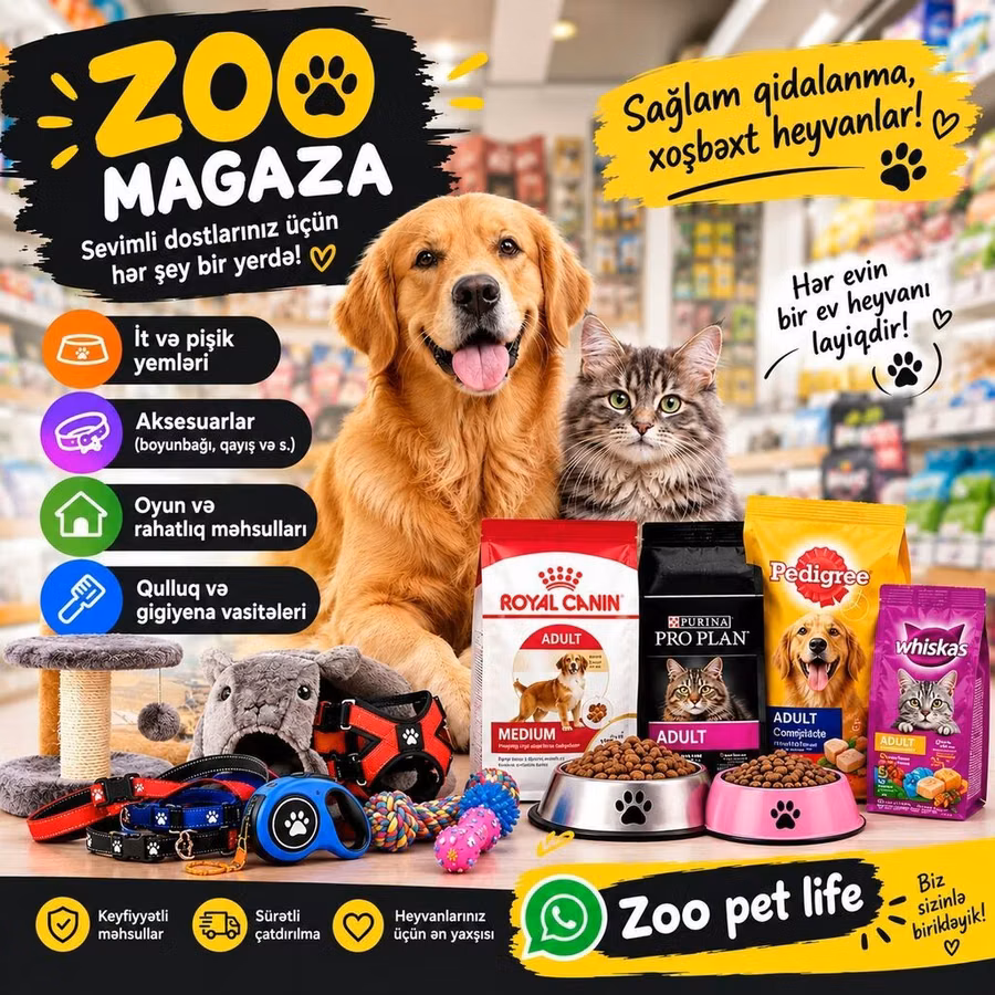 Zoo Magaza – sevimli dostlarınız üçün hər şey bir yerdə! Məhsul və