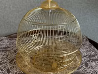 Quş qəfəsləri – 3 ədəd dəst 1) Yaşıl metal qəfəs - Material: toz — foto 4