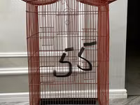 Quş qəfəsləri – 3 fərqli model 1) Böyük qırmızı qəfəs - Dekorativ — 照片 1