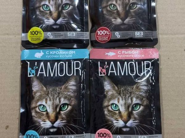 L’AMOUR — влажный корм для кошек, кусочки в соусе, полнорационный