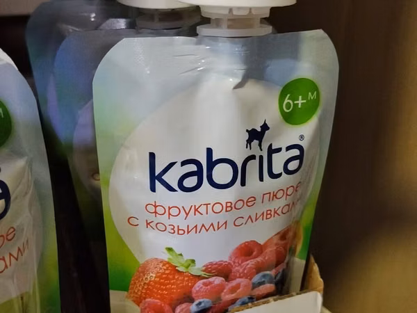 Пюре Kabrita «Фруктовое пюре с козьими сливками», 6+ месяцев. -
