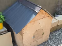 Taxta it evi / heyvan üçün açıq hava evi - Material: qalın faner və — عکس 3