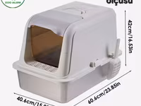 Böyük ölçülü BIO-TUALET – pişiklər üçün qapalı qum qabı - Ölçü: 60.6sm — عکس 3