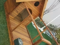 Taxta it evi və açıq veranda - Material: tamamilə təbii ağacdan — عکس 2
