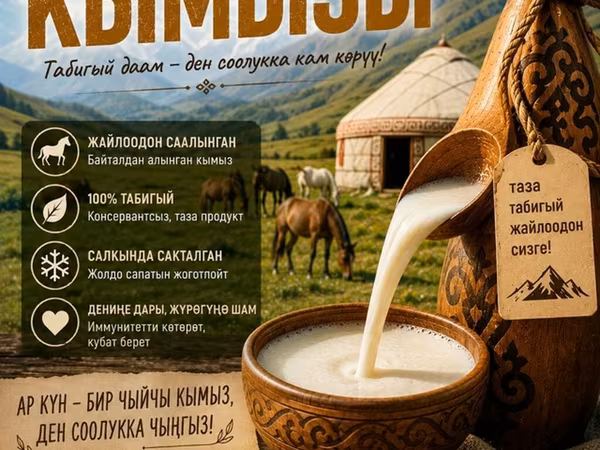 Кымыз из Жумгала — натуральный напиток из кобыльего молока