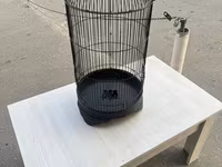 Qara metal quş qəfəsi - Material: möhkəm metal, toz boya örtüklü - — foto 1