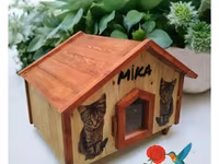 Taxta pişik evi – “MIKA” dizaynı - Material: tamamilə ağacdan — รูปภาพ 4