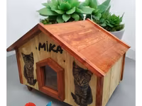 Taxta pişik evi – “MIKA” dizaynı - Material: tamamilə ağacdan — รูปภาพ 5