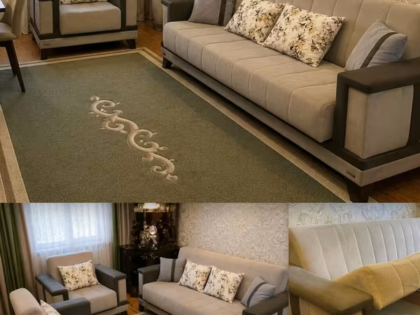 Saloglu Mebel VENZANA markasina ait divan + 2 kreslo her biri acilan