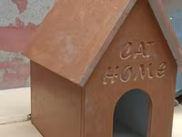 Pişik evi – “CAT HOME” yazılı - Material: sıxılmış ağac/taxta lövhə — Foto 4