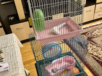 Hamster və ya kiçik gəmiricilər üçün iki ədəd qəfəs komplekti Mavi — zdjęcie 3