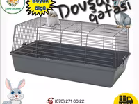 Dovşan qəfəsi – böyük ölçü - Ölçülər: 78 x 40 x 47 sm - Geniş, havadar — عکس 1