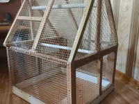 Taxta karkaslı, metal torlu quş qəfəsi/mini voliər - Material: möhkəm — عکس 2