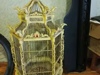 Dekorativ “fantaziya” üslubunda işlənmiş quş qəfəsi - Material: metal — عکس 4
