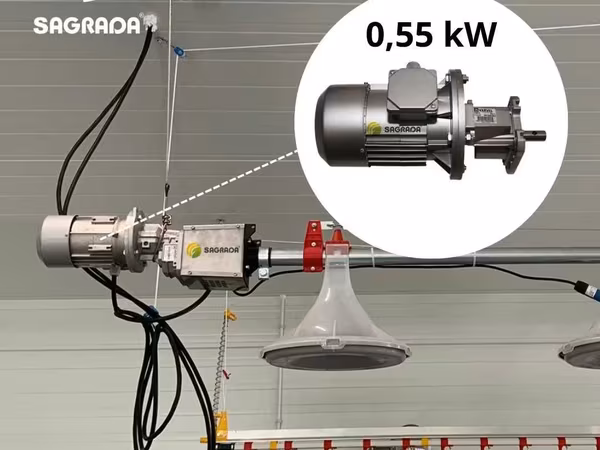 Broylerlar uchun motor-reduktor