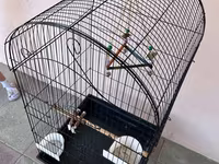Böyük ölçülü quş qəfəsi - Material: dayanıqlı metal tor və plastik — عکس 4
