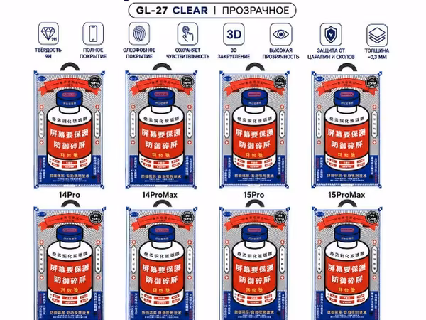 REMAX GL-27 Clear — защитное стекло для iPhone - Прозрачное, высокая