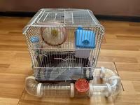 Hamster üçün tam dəst 2 mərtəbə qəfəs - Metall karkaslı, çıxarılan — foto 1