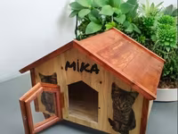 Taxta pişik evi – “MIKA” dizaynı - Material: tamamilə ağacdan — รูปภาพ 2