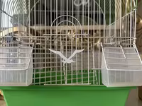 Quş qəfəsləri və aksesuar dəsti Tərkib: - 2 ədəd metal telli, plastik — عکس 3