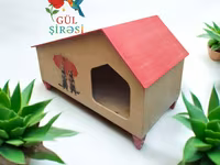 Taxta pişik evi – “Burada yerim rahatdır” yazılı - Material — تصویر 1