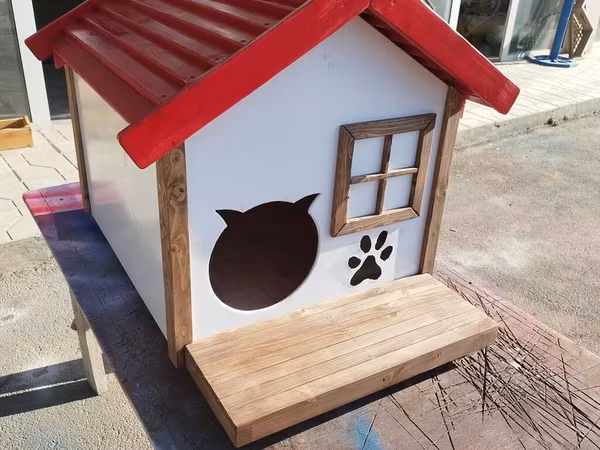 Taxta it evi / ev heyvanı evi - Material: Keyfiyyətli ağac