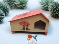Taxta pişik evi – “Burada yerim rahatdır” yazılı - Material — تصویر 3