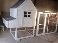 Taxta toyuq evi və volyer komplekti - Material: keyfiyyətli taxta — sawirka 1