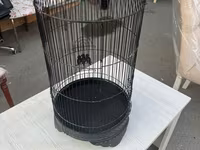 Qara metal quş qəfəsi - Material: möhkəm metal, toz boya örtüklü - — foto 2