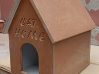 Pişik evi – “CAT HOME” yazılı - Material: sıxılmış ağac/taxta lövhə — Foto 2